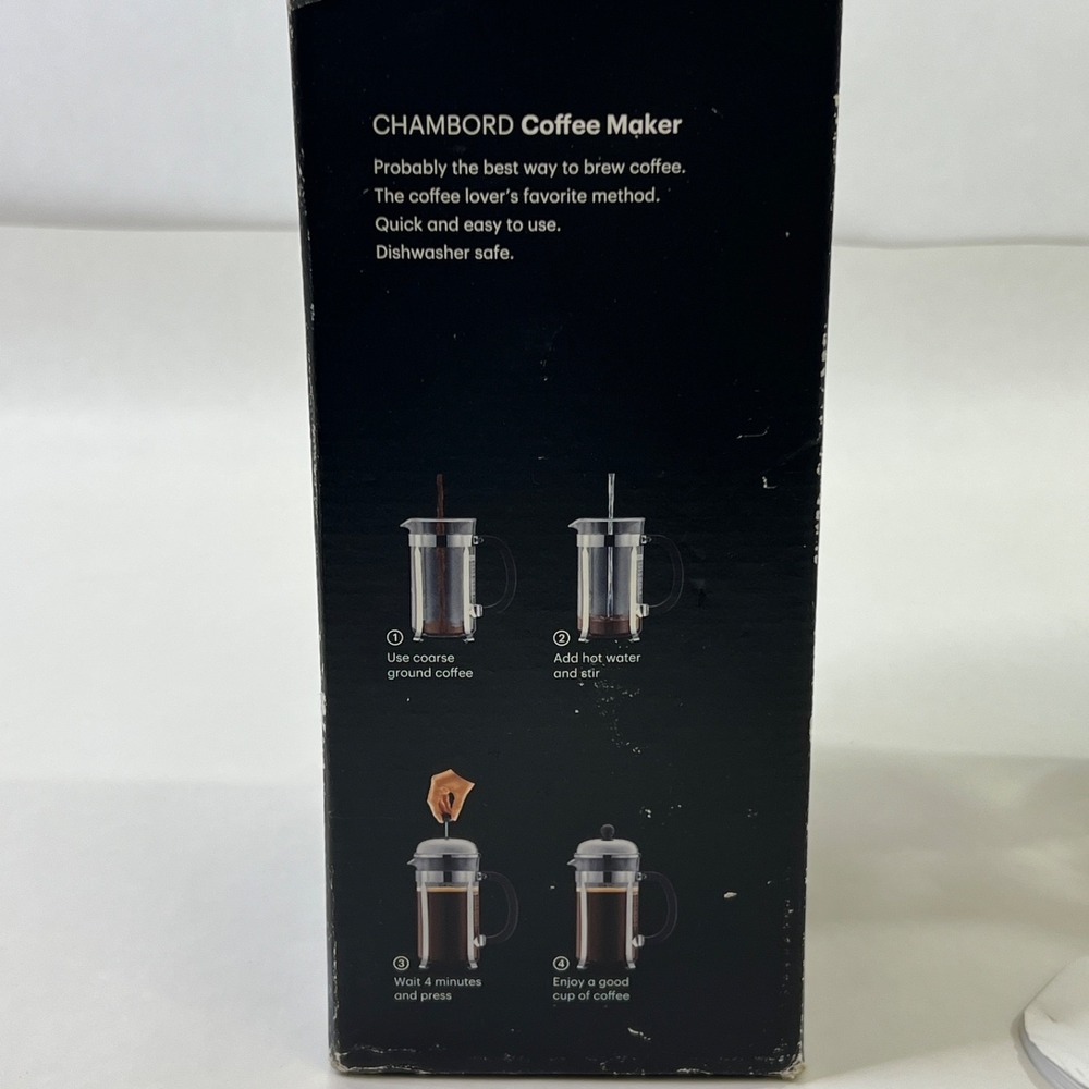 Bodum Chambord French Press Coffee Maker 8 Cup 1L 34 oz Stainless Steel - Picture 7 of 13